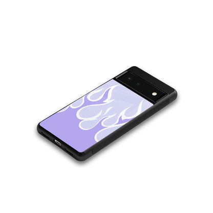 Y2K Retro Purple Flames google pixel 6 mobile cover | shockproof glass phone case
