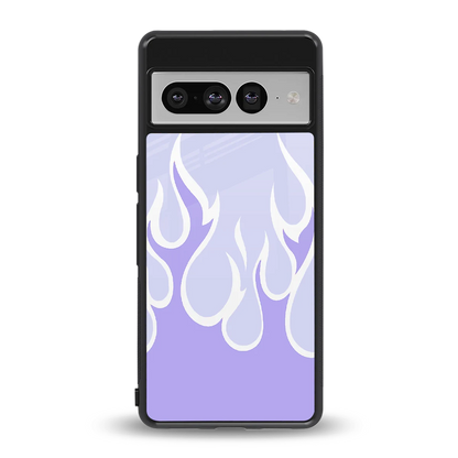 Y2K Retro Purple Flames back phone cover | glass case for google pixel 7 pro