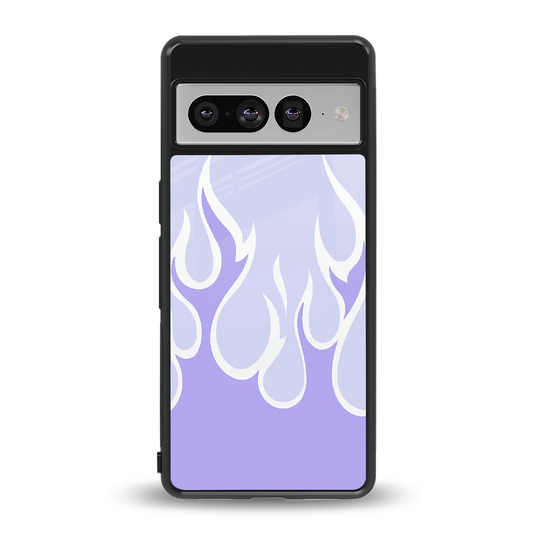 Y2K Retro Purple Flames back phone cover | glass case for google pixel 7 pro