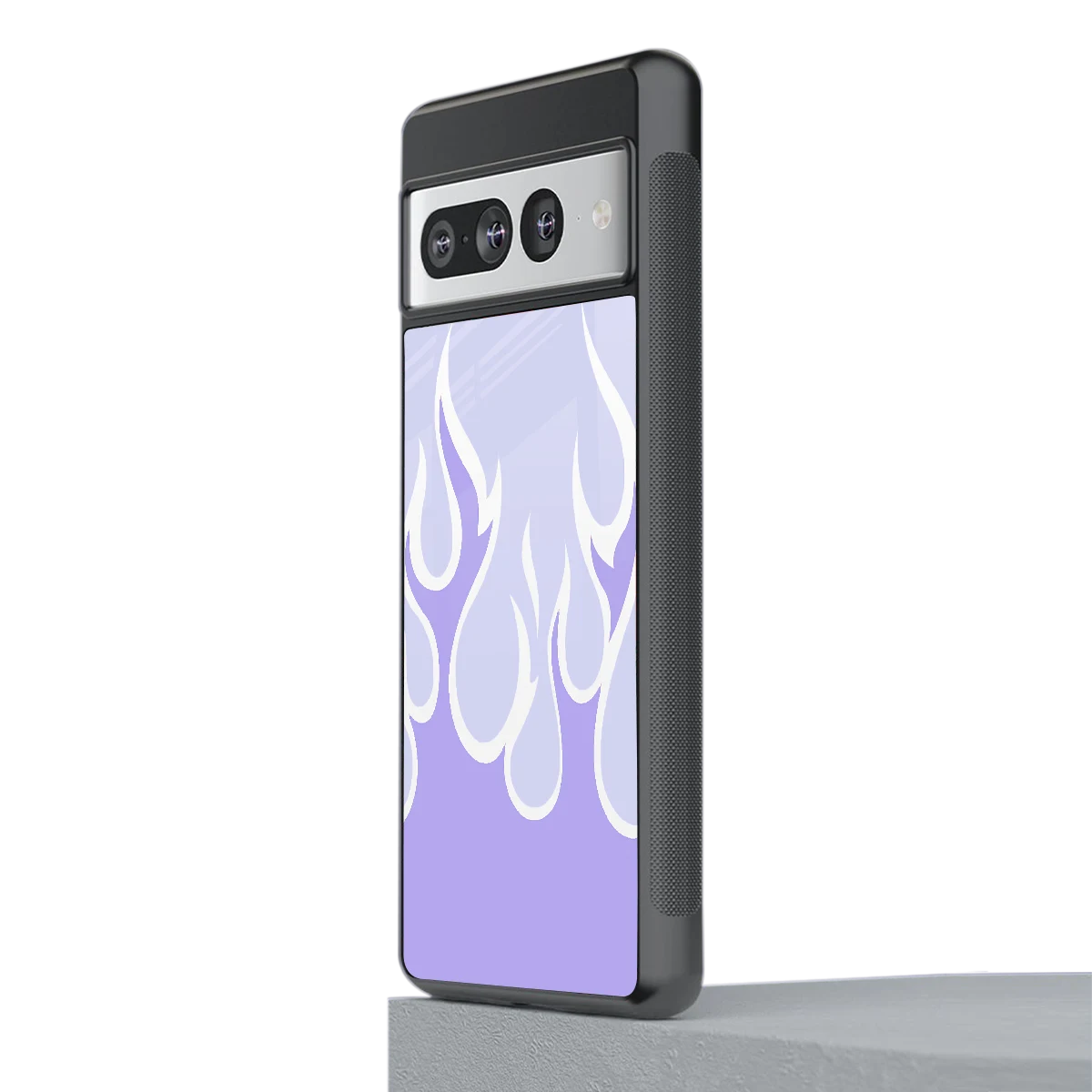 Y2K Retro Purple Flames stylish phone case for google pixel 7 pro | glossy glass and slim fit