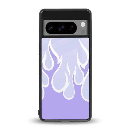 Y2K Retro Purple Flames back phone cover | glass case for google pixel 8 pro