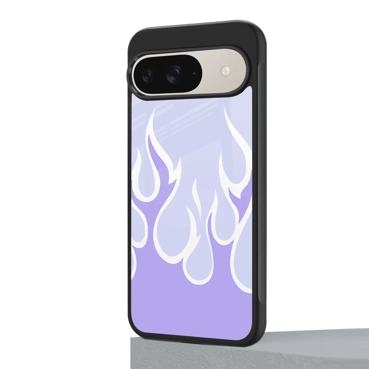 Y2K Retro Purple Flames google pixel 9 mobile cover | shockproof glass phone case