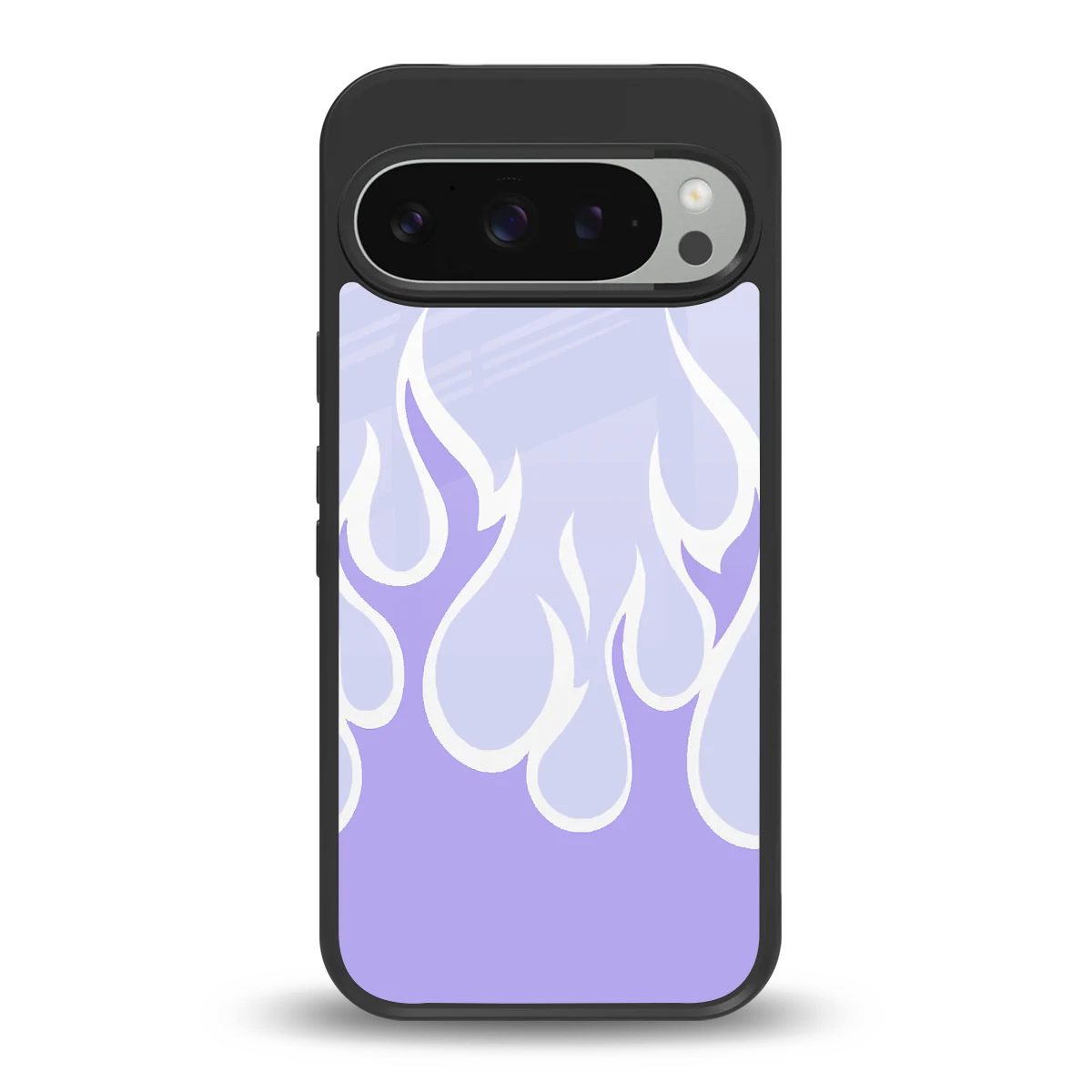 Y2K Retro Purple Flames back phone cover | glass case for google pixel 9 pro