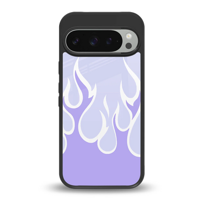 Y2K Retro Purple Flames back phone cover | glass case for google pixel 9 pro xl