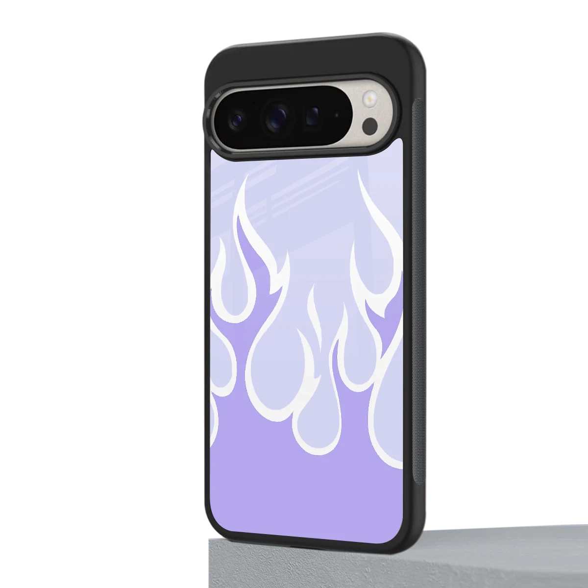 Y2K Retro Purple Flames google pixel 9 pro xl mobile cover | shockproof glass phone case