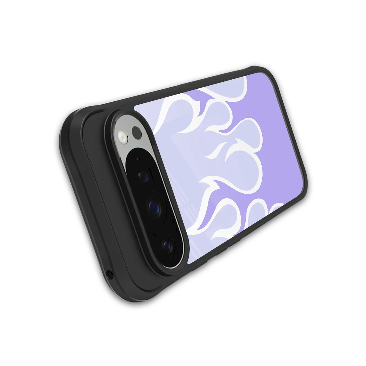 Y2K Retro Purple Flames stylish phone case for google pixel 9 pro xl | glossy glass and slim fit