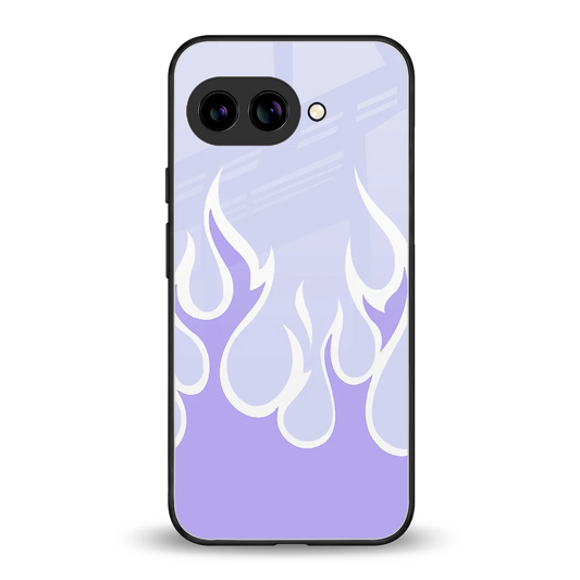 Y2K Retro Purple Flames back phone cover | glass case for google pixel 9a