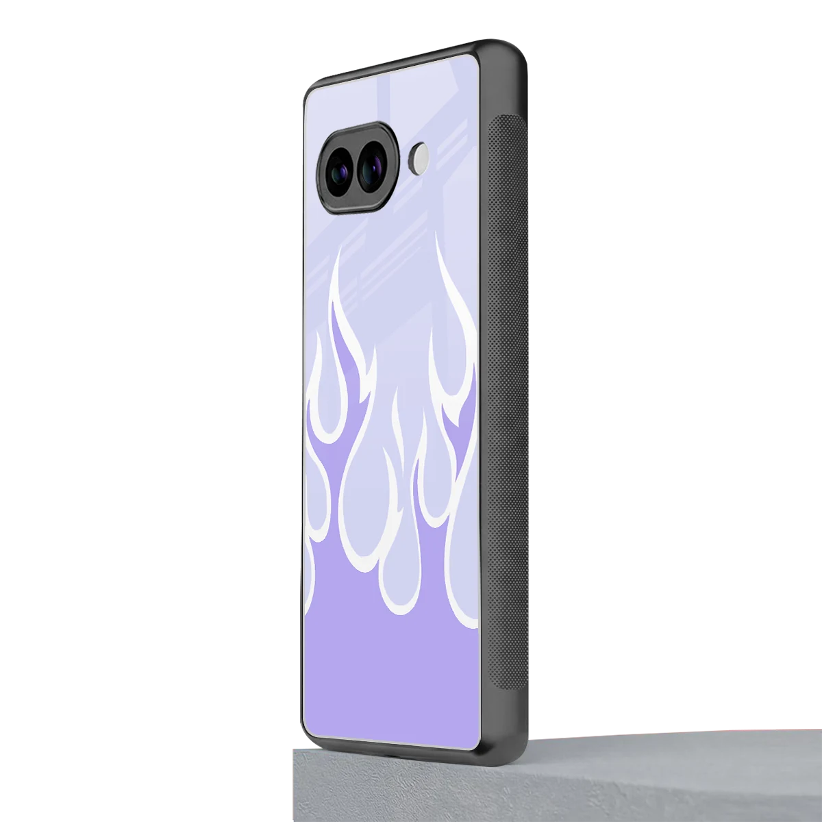 Y2K Retro Purple Flames google pixel 10a mobile cover | shockproof glass phone case
