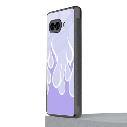 Y2K Retro Purple Flames google pixel 10a mobile cover | shockproof glass phone case