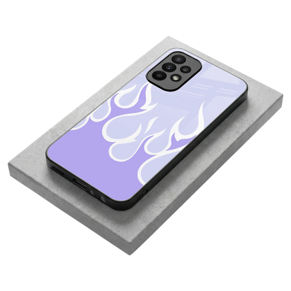 Y2K Retro Purple Flames stylish phone case for samsung galaxy a23 | glossy glass and slim fit