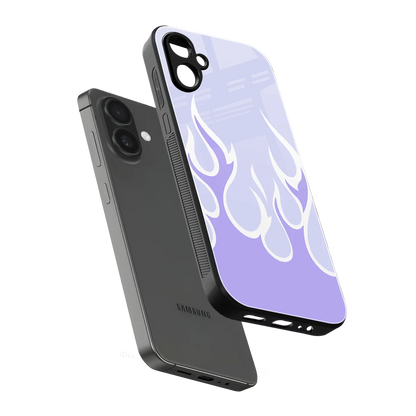 Y2K Retro Purple Flames sleek samsung galaxy a06 5g cover with tempered glass back and TPU edges