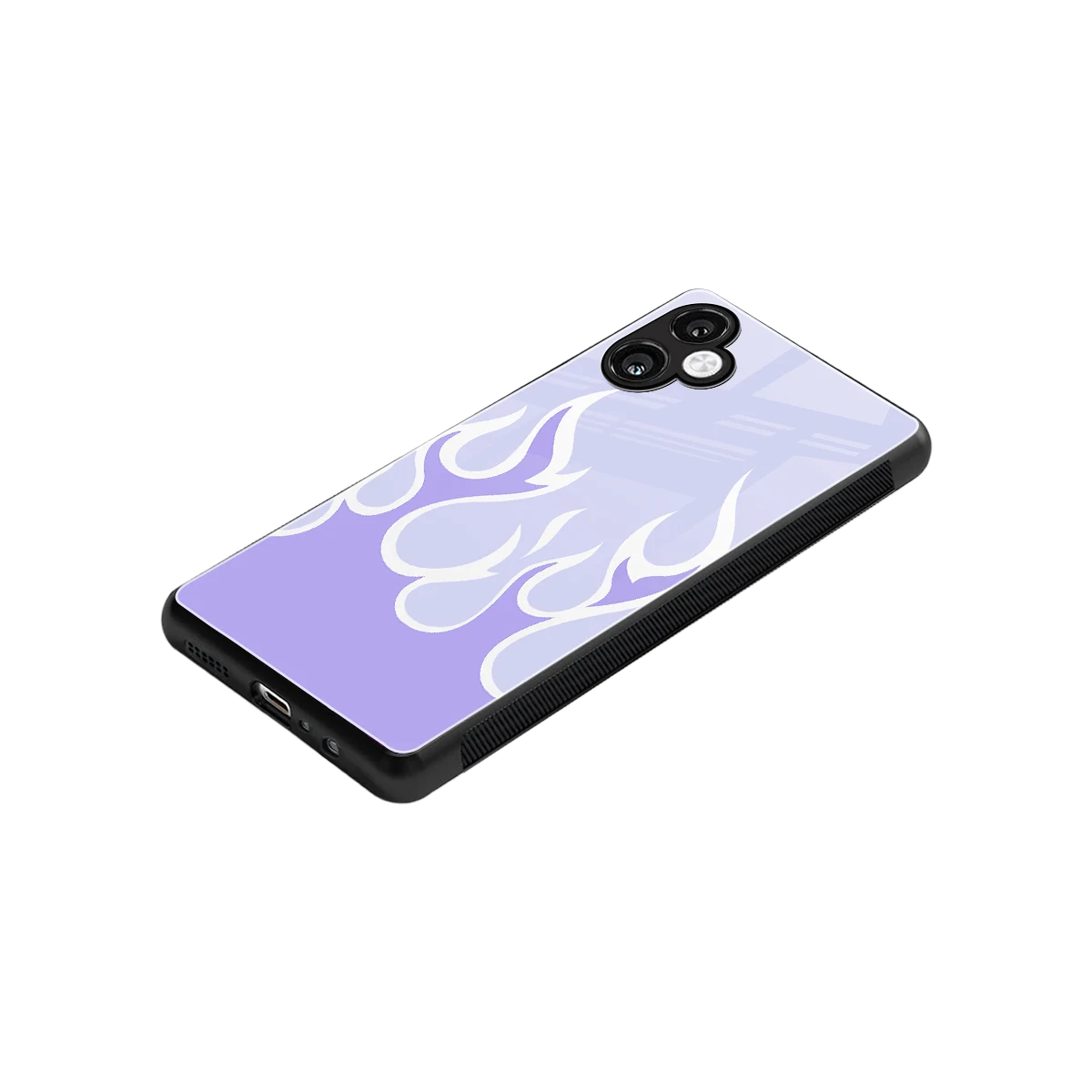 Y2K Retro Purple Flames stylish phone case for samsung galaxy a06 5g | glossy glass and slim fit