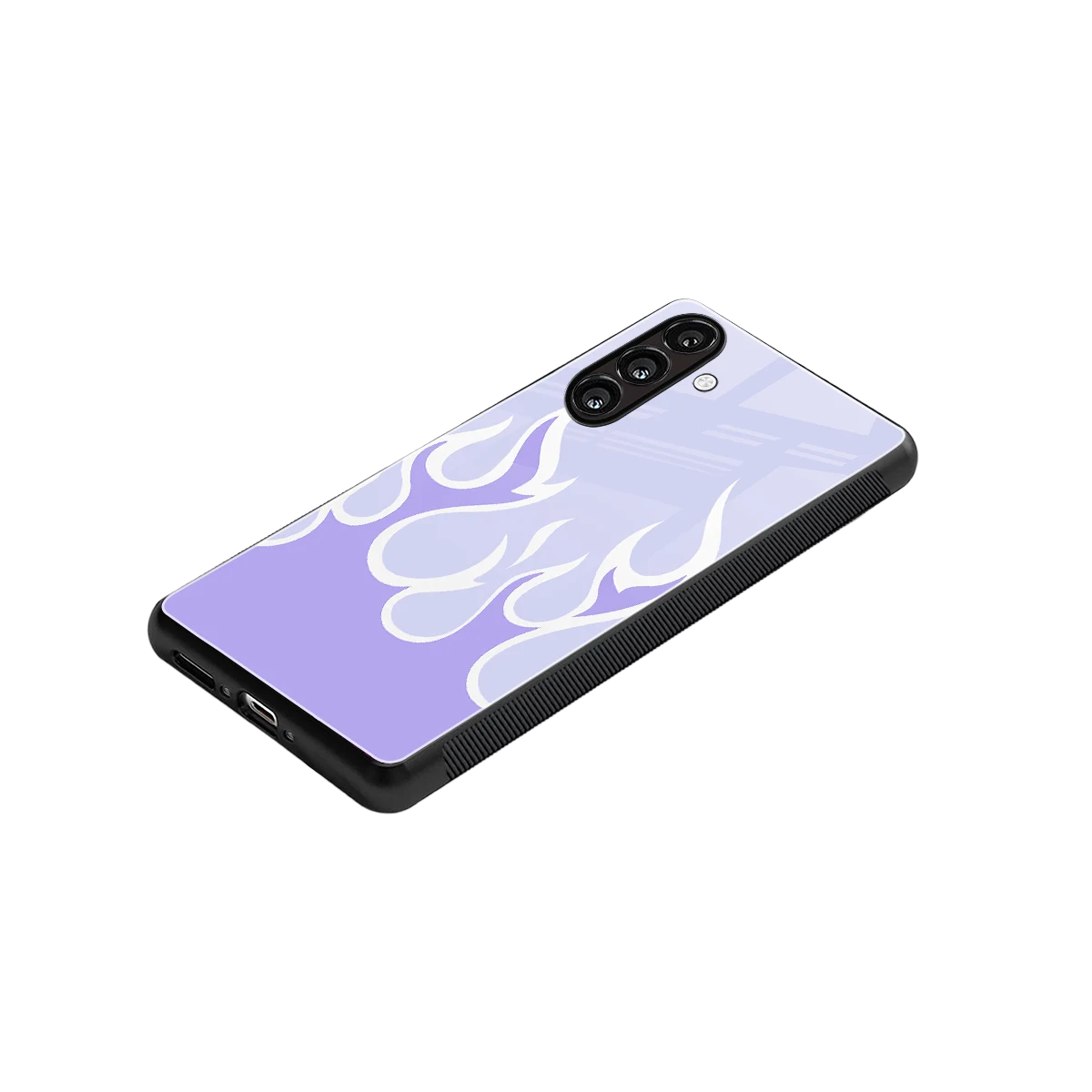 Y2K Retro Purple Flames stylish phone case for samsung galaxy a14 5g | glossy glass and slim fit