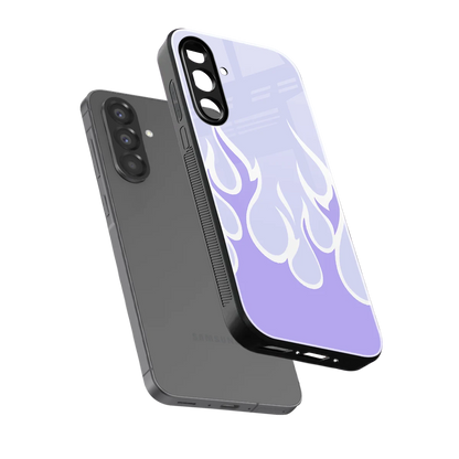 Y2K Retro Purple Flames sleek samsung galaxy a36 5g cover with tempered glass back and TPU edges