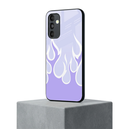 Y2K Retro Purple Flames samsung galaxy m14 5g mobile cover | shockproof glass phone case
