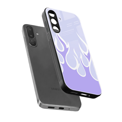 Y2K Retro Purple Flames sleek samsung galaxy m56 5g cover with tempered glass back and TPU edges