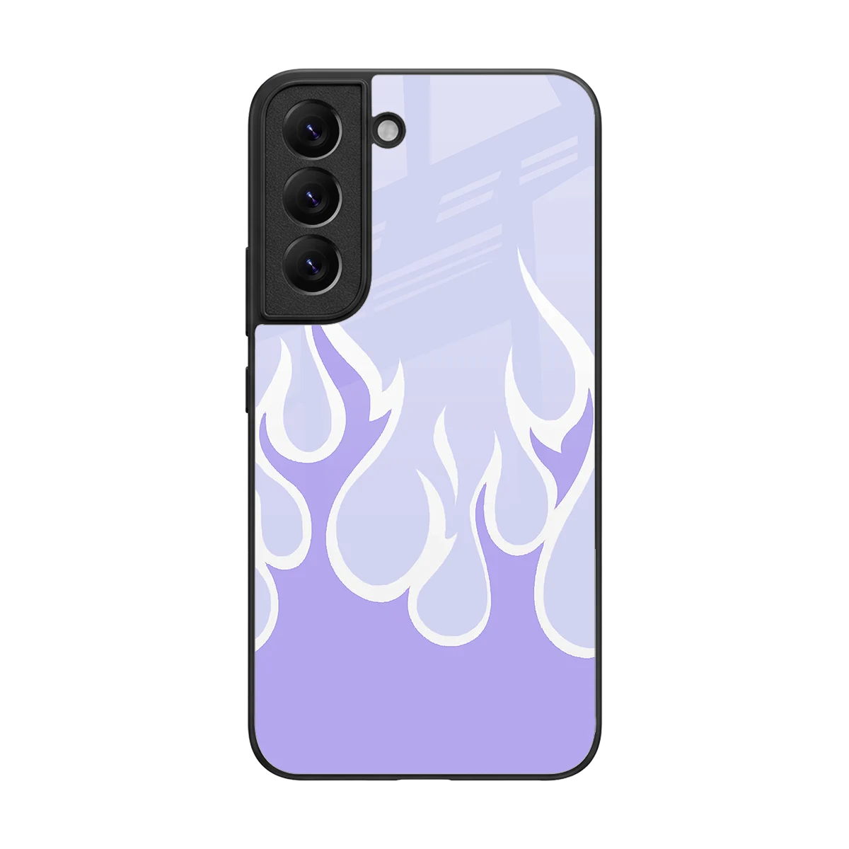 Y2K Retro Purple Flames back phone cover | glass case for samsung galaxy s22