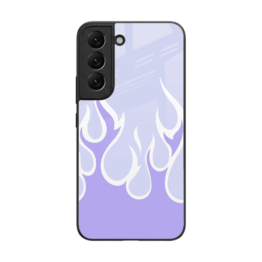 Y2K Retro Purple Flames back phone cover | glass case for samsung galaxy s22