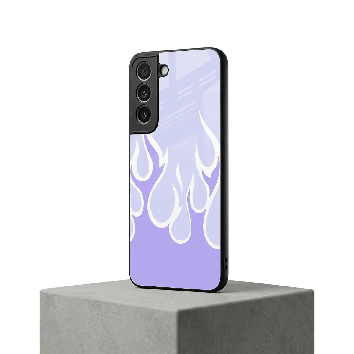 Y2K Retro Purple Flames samsung galaxy s22 mobile cover | shockproof glass phone case