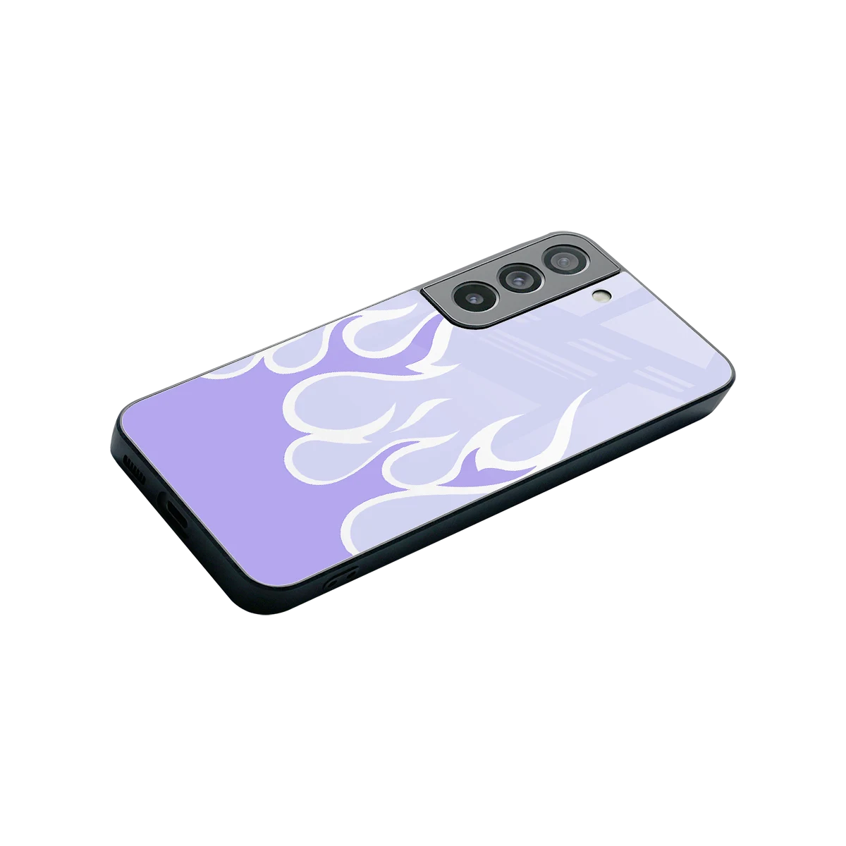 Y2K Retro Purple Flames stylish phone case for samsung galaxy s22 | glossy glass and slim fit