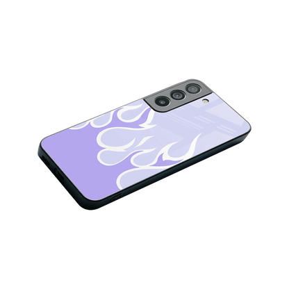 Y2K Retro Purple Flames stylish phone case for samsung galaxy s22 | glossy glass and slim fit