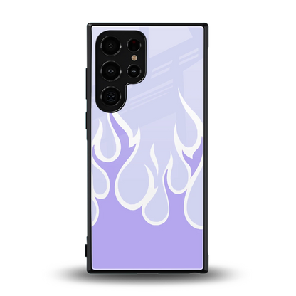 Y2K Retro Purple Flames back phone cover | glass case for samsung galaxy s23 ultra