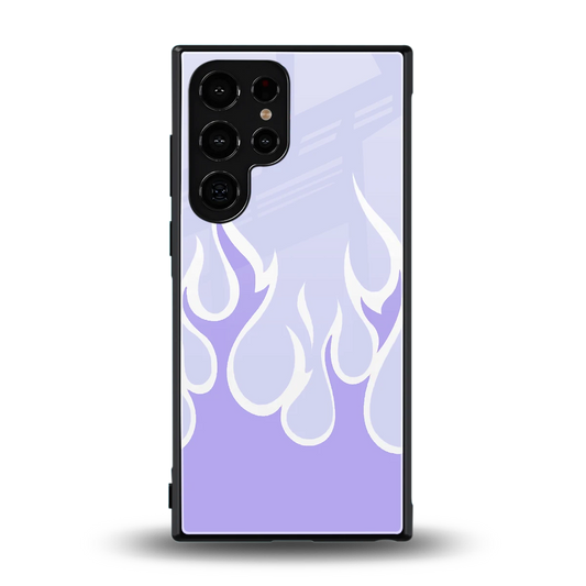 Y2K Retro Purple Flames back phone cover | glass case for samsung galaxy s24 ultra