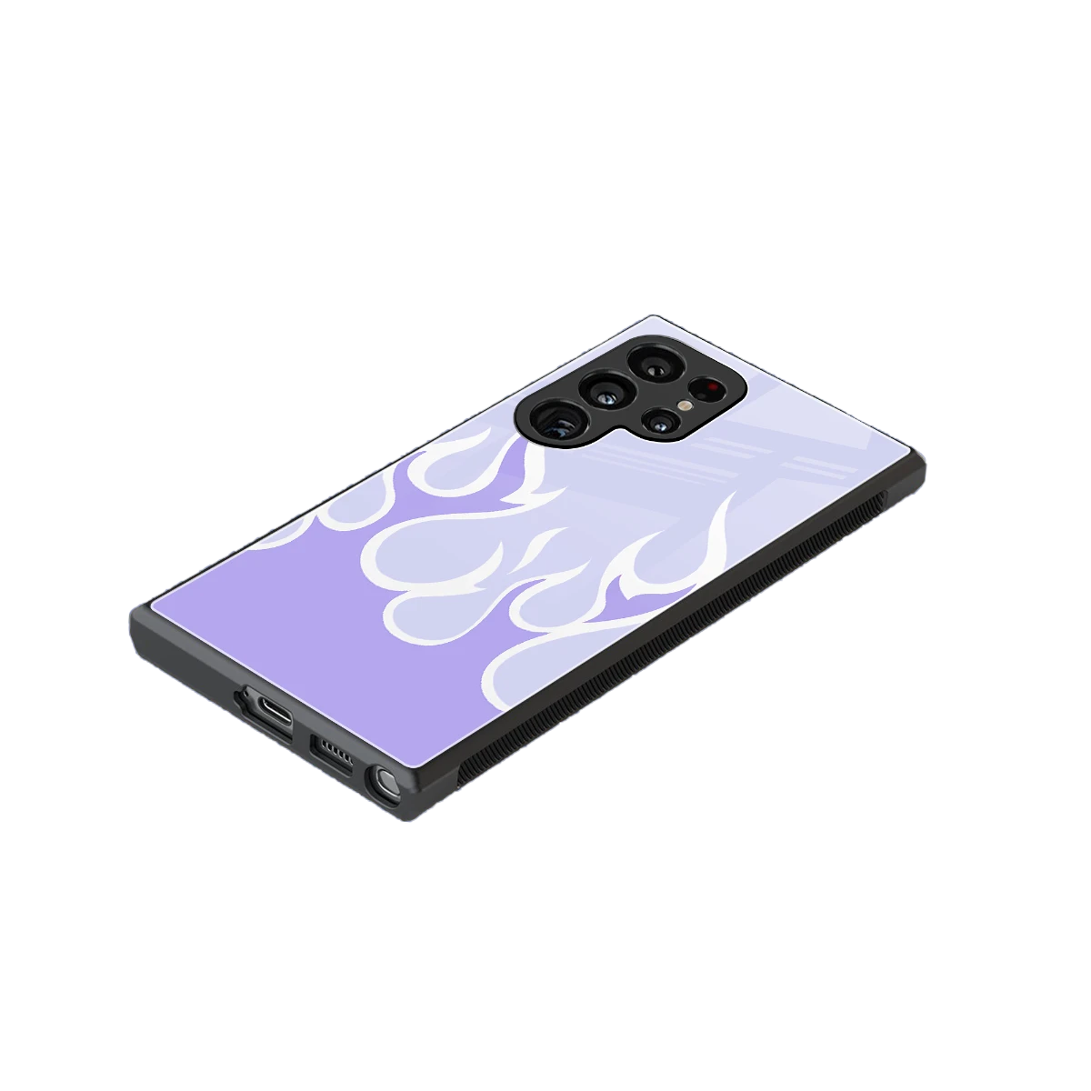 Y2K Retro Purple Flames stylish phone case for samsung galaxy s23 ultra | glossy glass and slim fit
