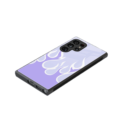 Y2K Retro Purple Flames stylish phone case for samsung galaxy s23 ultra | glossy glass and slim fit