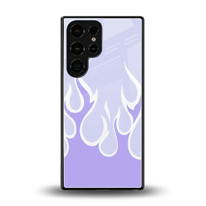 Y2K Retro Purple Flames back phone cover | glass case for samsung galaxy s25 ultra