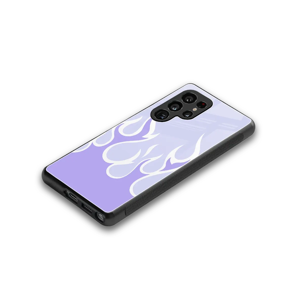 Y2K Retro Purple Flames stylish phone case for samsung galaxy s25 ultra | glossy glass and slim fit