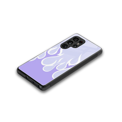 Y2K Retro Purple Flames stylish phone case for samsung galaxy s25 ultra | glossy glass and slim fit