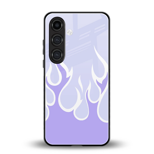 Y2K Retro Purple Flames back phone cover | glass case for samsung galaxy s26