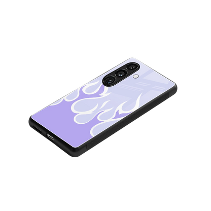 Y2K Retro Purple Flames stylish phone case for samsung galaxy s26 | glossy glass and slim fit
