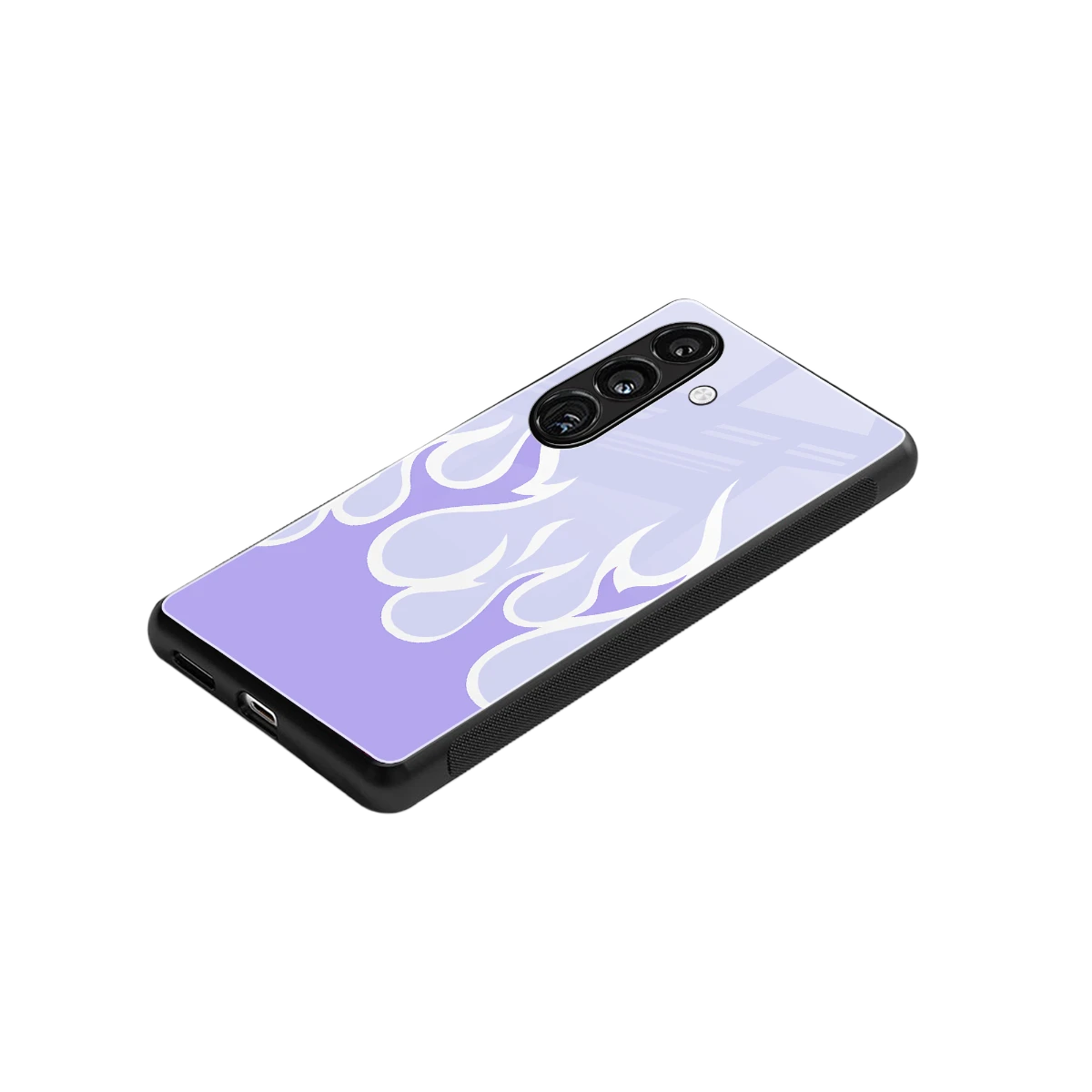 Y2K Retro Purple Flames stylish phone case for samsung galaxy s24 plus | glossy glass and slim fit