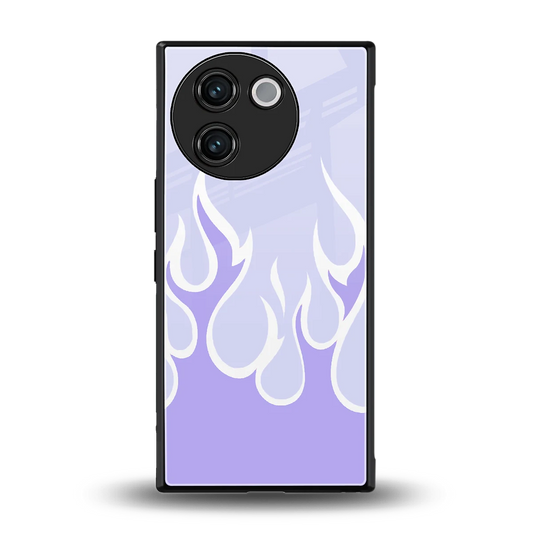 Y2K Retro Purple Flames back phone cover | glass case for vivo v30e