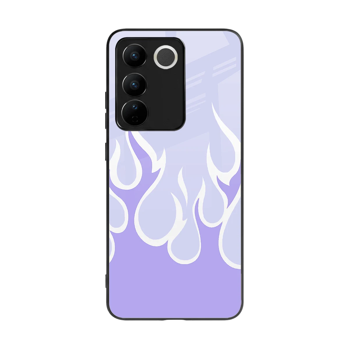 Y2K Retro Purple Flames back phone cover | glass case for vivo v27 5g