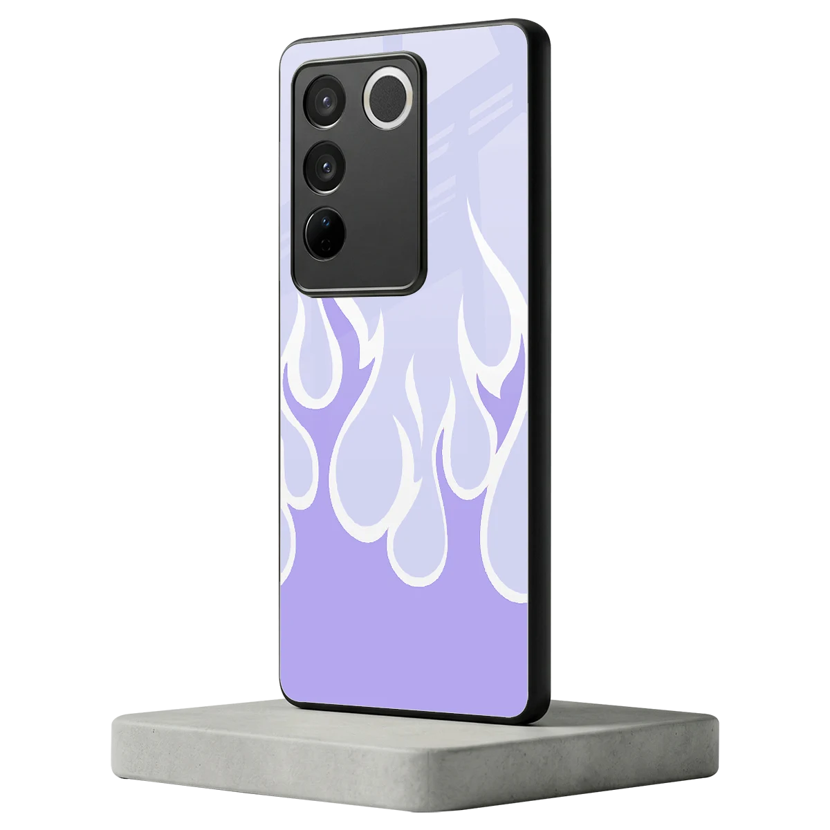 Y2K Retro Purple Flames vivo v27 5g mobile cover | shockproof glass phone case