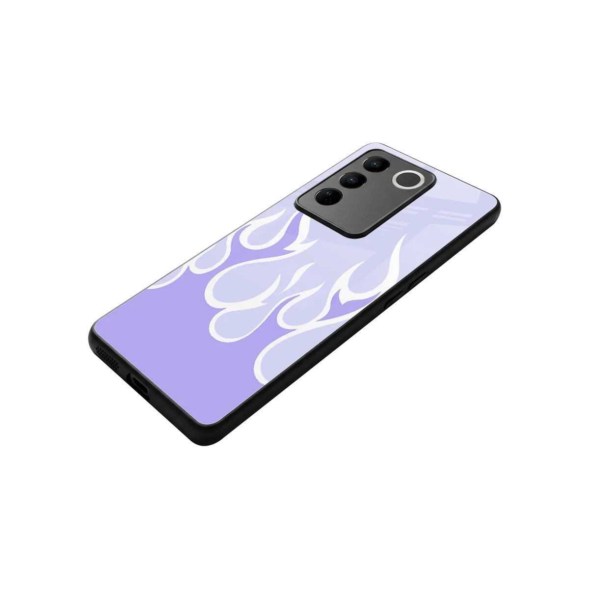 Y2K Retro Purple Flames stylish phone case for vivo v27 5g | glossy glass and slim fit