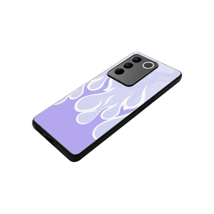 Y2K Retro Purple Flames stylish phone case for vivo v27 5g | glossy glass and slim fit