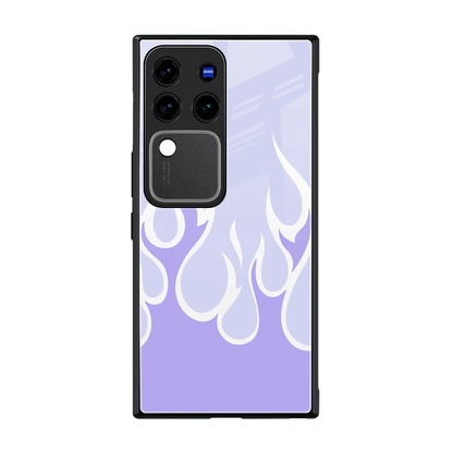 Y2K Retro Purple Flames back phone cover | glass case forvivo v30 pro