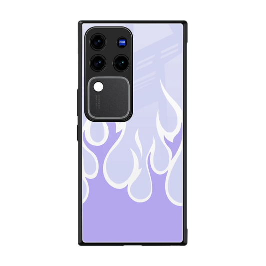 Y2K Retro Purple Flames back phone cover | glass case forvivo v30 pro