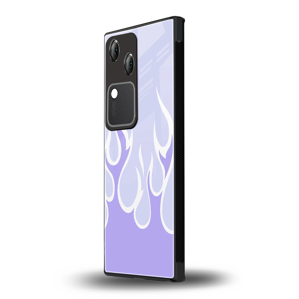 Y2K Retro Purple Flames vivo v30 mobile cover | shockproof glass phone case