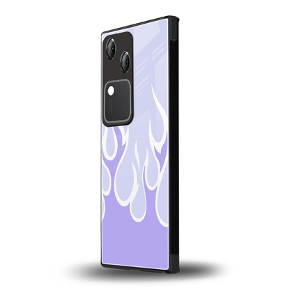 Y2K Retro Purple Flames vivo v30 mobile cover | shockproof glass phone case