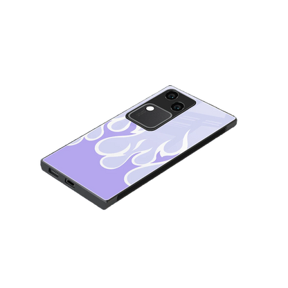 Y2K Retro Purple Flames stylish phone case for vivo v30 | glossy glass and slim fit