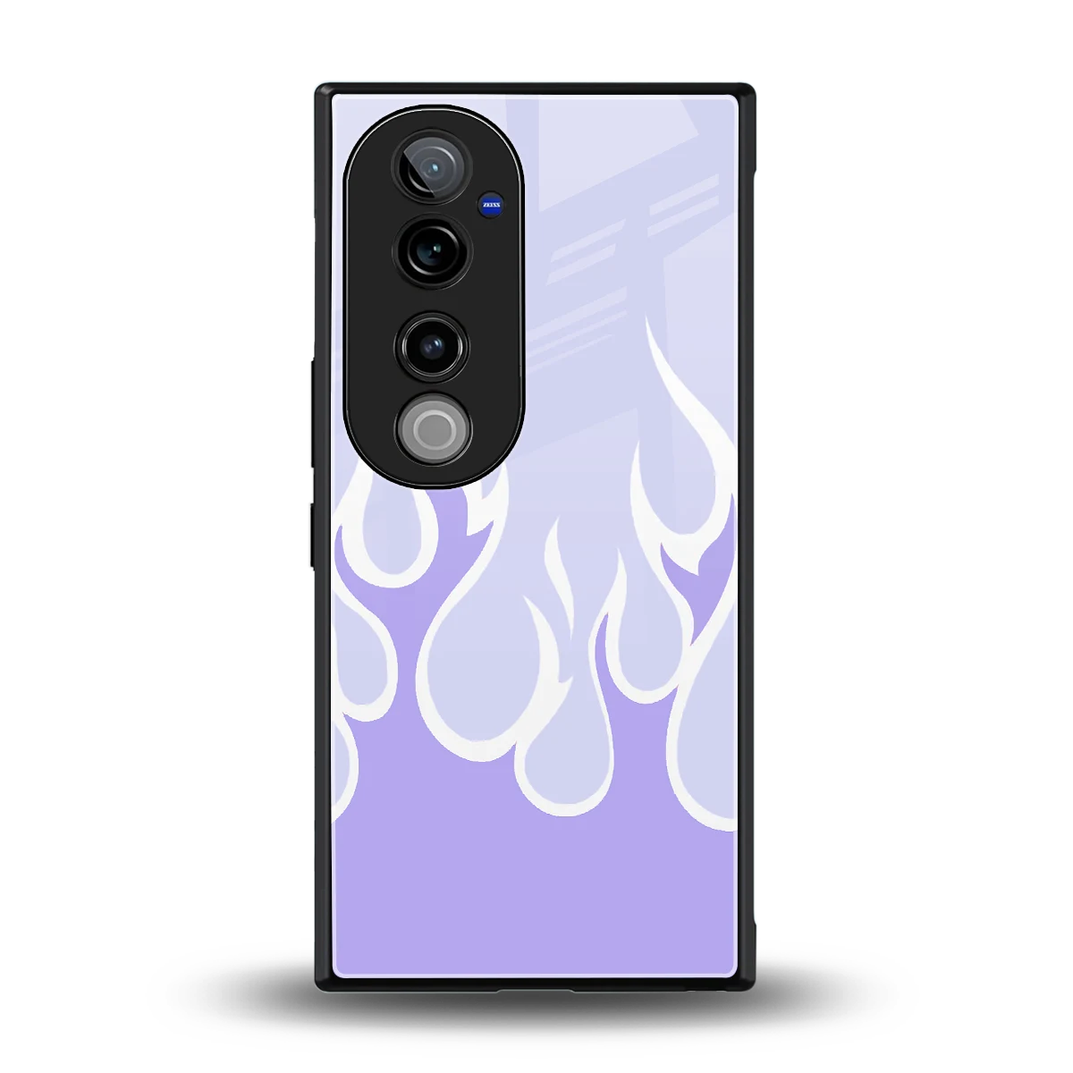 Y2K Retro Purple Flames back phone cover | glass case for vivo v40 pro