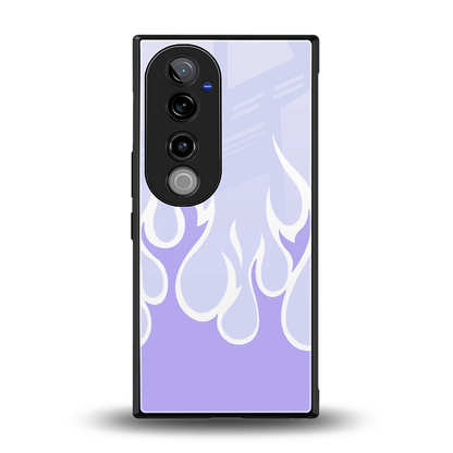 Y2K Retro Purple Flames back phone cover | glass case for vivo v40 pro