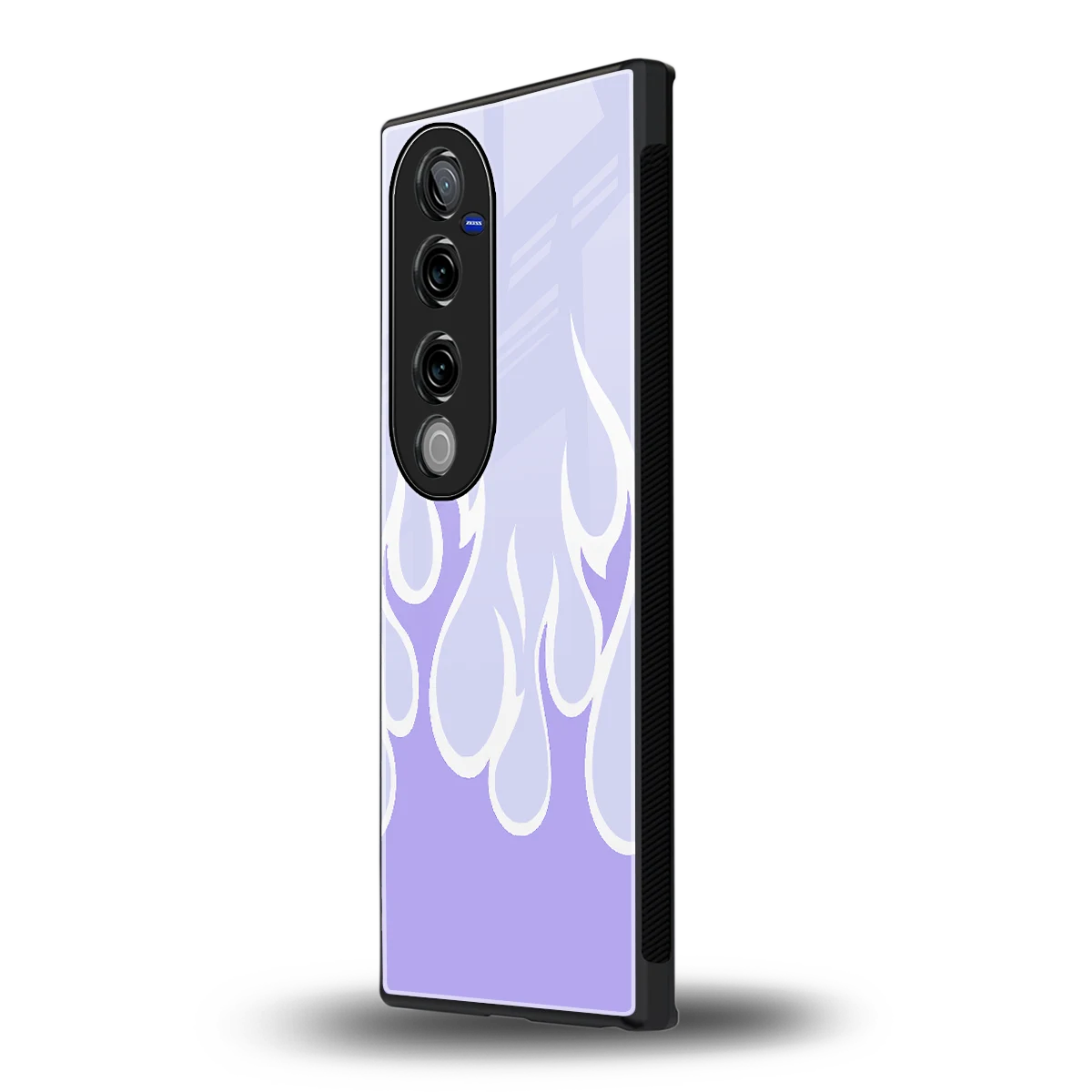 Y2K Retro Purple Flames vivo v40 pro mobile cover | shockproof glass phone case