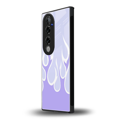 Y2K Retro Purple Flames vivo v40 pro mobile cover | shockproof glass phone case