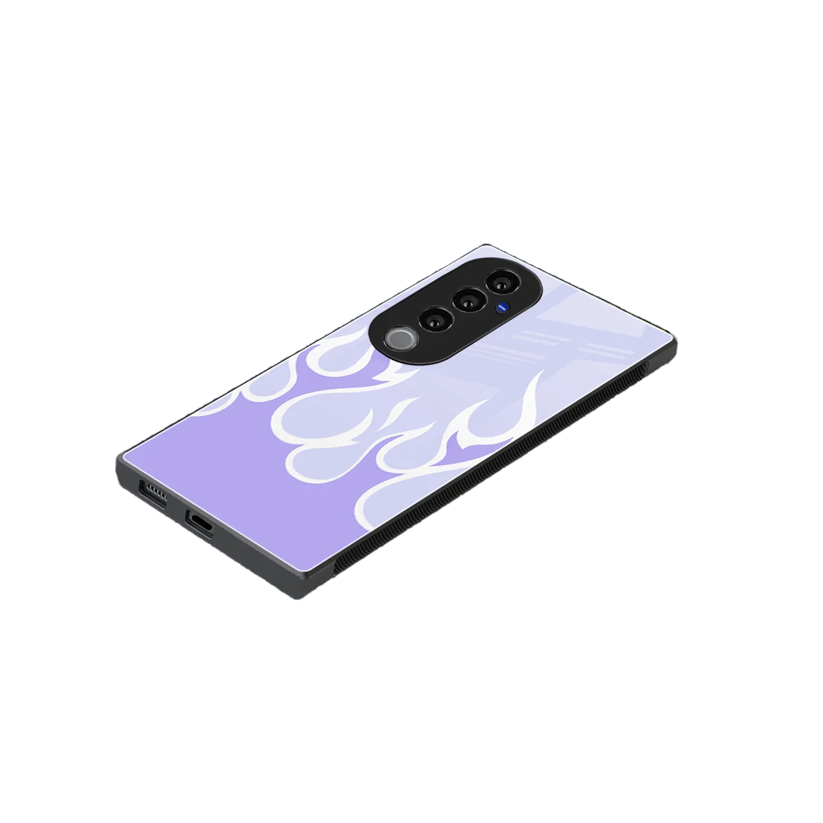 Y2K Retro Purple Flames stylish phone case for vivo v40 pro | glossy glass and slim fit